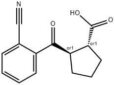 (1R,2R)-2-(2-氰基苯甲酰基)环戊烷-1-羧酸 结构式