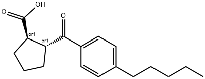 TRANS-2-(4-N-ペンチルベンゾイル)シクロペンタン-1-カルボン酸 化学構造式