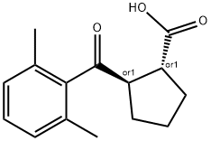 TRANS-2-(2,6-ジメチルベンゾイル)シクロペンタン-1-カルボン酸 化学構造式