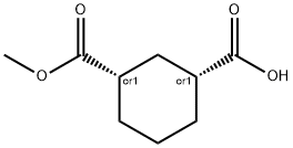 (1R*,3S*)-3-(メトキシカルボニル)シクロヘキサンカルボン酸 化学構造式
