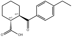 TRANS-2-(4-エチルベンゾイル)シクロヘキサン-1-カルボン酸 化学構造式
