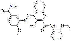 4-[[5-(氨基羰基)-2-甲氧苯基]偶氮]-N-(2-乙氧苯基)-3-羟基-2-萘甲酰胺, 73384-83-5, 结构式