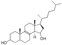cholest-8-ene-3,15-diol Structure