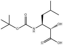 N-BOC-(2S,3S)-2-HYDROXY-3-AMINO-5-METHYLHEXANOIC ACID 化学構造式