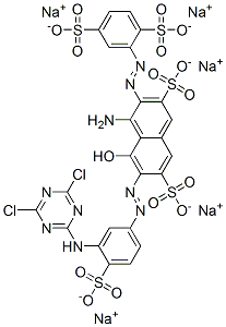 pentasodium 4-amino-6-[[3-[(4,6-dichloro-1,3,5-triazin-2-yl)amino]-4-sulphonatophenyl]azo]-3-[(2,5-disulphonatophenyl)azo]-5-hydroxynaphthalene-2,7-disulphonate|