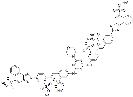 hexasodium 2,2'-[[6-morpholino-1,3,5-triazine-2,4-diyl]bis[imino(2-sulphonato-4,1-phenylene)vinylene(3-sulphonato-4,1-phenylene)]]bis[2H-naphtho[1,2-d]triazole-5-sulphonate] Structure