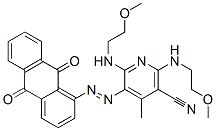 5-[(9,10-dihydro-9,10-dioxo-1-anthryl)azo]-2,6-bis[(2-methoxyethyl)amino]-4-methylnicotinonitrile 结构式