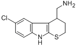 6-Chloro-2,3,4,9-tetrahydrothiopyrano(2,3-b)indole-4-methylamine 结构式