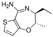 Thieno[2,3-f]-1,4-oxazepin-5-amine, 3-ethyl-2,3-dihydro-2-methyl-, (2S,3S)- (9CI) 化学構造式