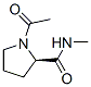 2-Pyrrolidinecarboxamide,1-acetyl-N-methyl-,(R)-(9CI) Struktur