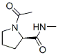 2-Pyrrolidinecarboxamide,1-acetyl-N-methyl-,(R)-(9CI) 结构式