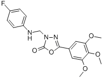 1,3,5-Oxadiazol-2(3H)-one, 3-(((4-fluorophenyl)amino)methyl)-5-(3,4,5- trimethoxyphenyl)-|