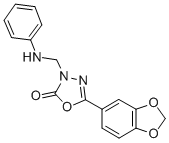 5-(1,3-Benzodioxol-5-yl)-3-((phenylamino)methyl)-1,3,4-oxadiazol-2(3H) -one,73484-47-6,结构式