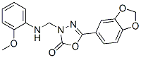 5-benzo[1,3]dioxol-5-yl-3-[[(2-methoxyphenyl)amino]methyl]-1,3,4-oxadi azol-2-one Struktur