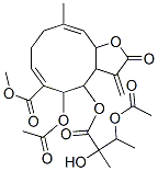 5-Acetoxy-4-(3-acetoxy-2-hydroxy-2-methyl-1-oxobutoxy)-2,3,3a,4,5,8,9,11a-octahydro-10-methyl-3-methylene-2-oxocyclodeca[b]furan-6-carboxylic acid methyl ester Structure