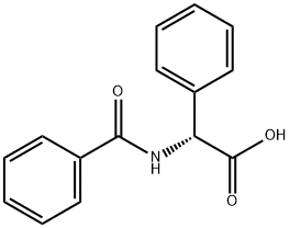 (R)-α-(ベンゾイルアミノ)ベンゼン酢酸 化学構造式