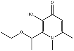 4(1H)-Pyridinone, 2-(1-ethoxyethyl)-3-hydroxy-1,6-dimethyl- (9CI) Struktur