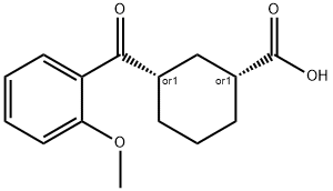 CIS-3-(2-メトキシベンゾイル)シクロヘキサン-1-カルボン酸 化学構造式