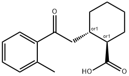 TRANS-2-[2-(2-メチルフェニル)-2-オキソエチル]シクロヘキサン-1-カルボン酸 化学構造式