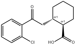 TRANS-2-[2-(2-クロロフェニル)-2-オキソエチル]シクロヘキサン-1-カルボン酸 化学構造式