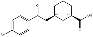 (1S,3R)-3-(2-(4-溴苯基)-2-氧乙基)环己烷-1-羧酸, 735275-15-7, 结构式