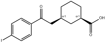 CIS-3-[2-(4-IODOPHENYL)-2-OXOETHYL]CYCLOHEXANE-1-CARBOXYLIC ACID Structure