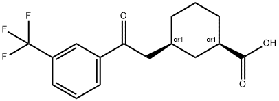 CIS-3-[2-OXO-2-(3-TRIFLUOROMETHYLPHENYL)ETHYL]CYCLOHEXANE-1-CARBOXYLIC ACID 结构式