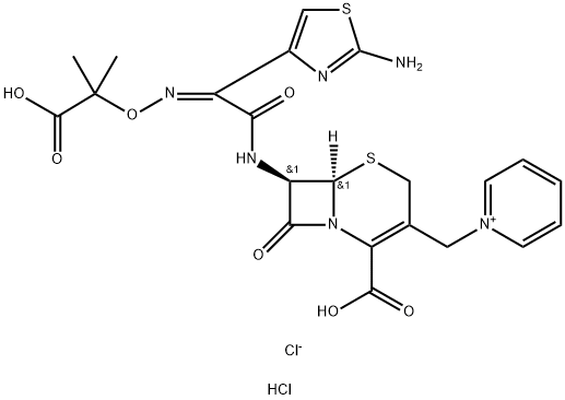 1-[[(6R,7R)-7-[[(2Z)-(2-Amino-4-thiazolyl)[(1-carboxy-1-methylethoxy)imino]acetyl]amino]-2-carboxy-8-oxo-5-thia-1-azabicyclo[4.2.0]oct-2-en-3-yl]methyl]pyridinium chloride monohydrochloride
