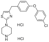 1-(4-((4-(4-Chlorophenoxy)phenyl)methyl)-2-thiazolyl)piperazine dihydr ochloride 结构式