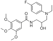 N-[3-[ethyl-(4-fluorophenyl)amino]-2-hydroxy-propyl]-3,4,5-trimethoxy- benzamide,73572-01-7,结构式