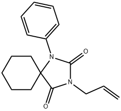 3-Allyl-1-phenyl-1,3-diazaspiro[4.5]decane-2,4-dione,736-77-6,结构式