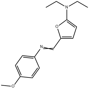 2-Furanamine,  N,N-diethyl-5-[[(4-methoxyphenyl)imino]methyl]- Struktur