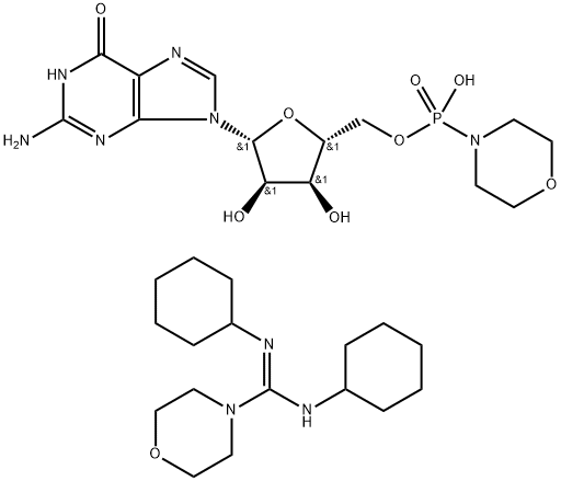 GUANOSINE 5'-MONOPHOSPHOMORPHOLIDATE 4-MORPHOLINE-N,N'-DICYCLOHEXYLCARBOXAMIDINE SALT 化学構造式