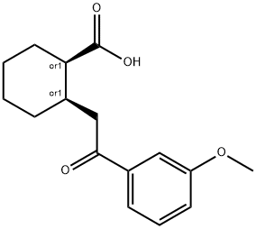 CIS-2-[2-(3-メトキシフェニル)-2-オキソエチル]シクロヘキサン-1-カルボン酸 化学構造式