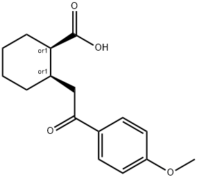 CIS-2-[2-(4-メトキシフェニル)-2-オキソエチル]シクロヘキサン-1-カルボン酸 化学構造式