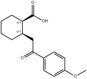 (1R,2R)-2-(2-(4-甲氧基苯基)-2-氧乙基)环己烷-1-羧酸, 736136-34-8, 结构式