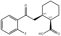 CIS-2-[2-(2-フルオロフェニル)-2-オキソエチル]シクロヘキサン-1-カルボン酸 化学構造式