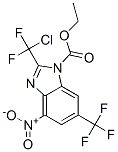2-(Chlorodifluoromethyl)-4-nitro-6-(trifluoromethyl)-1H-benzimidazole-1-carboxylic acid ethyl ester 结构式