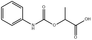 2-(フェニルカルバモイルオキシ)プロピオン酸 化学構造式