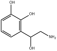 3-(2-amino-1-hydroxyethyl)benzene-1,2-diol 化学構造式