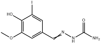 4-ヒドロキシ-5-ヨード-3-メトキシベンズアルデヒドセミカルバゾン 化学構造式