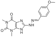 p-Methoxybenzaldehyde (1,3-dimethylxanthin-8-yl)hydrazone 结构式