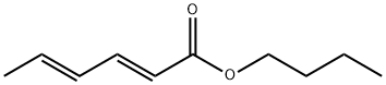(2E,4E)-2,4-ヘキサジエン酸ブチル 化学構造式