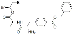 benzyl 4-[(2S)-2-amino-2-[[(1S)-1-(1,2-dibromoethoxycarbonyl)ethyl]car bamoyl]ethyl]benzoate Structure