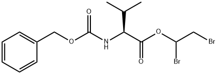 N-(ベンジルオキシカルボニル)-L-バリン1,2-ジブロモエチル 化学構造式