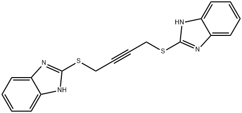 2,2'-(2-ブチン-1,4-ジイルビスチオ)ビス(1H-ベンゾイミダゾール) 化学構造式