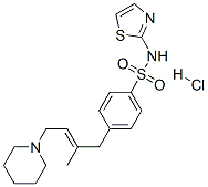 4-[(E)-2-methyl-4-(1-piperidyl)but-2-enyl]-N-(1,3-thiazol-2-yl)benzene sulfonamide hydrochloride 结构式