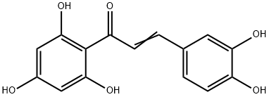 3-(3,4-ジヒドロキシフェニル)-1-(2,4,6-トリヒドロキシフェニル)-2-プロペン-1-オン 化学構造式