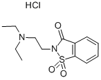 2-(2-(Diethylamino)ethyl)-1,2-benzisothiazol-3(2H)-one 1,1-dioxide hyd rochloride 化学構造式