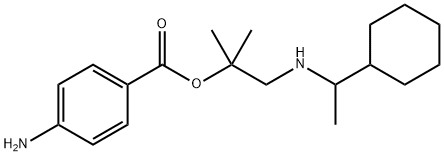 2-(1-Cyclohexylethylamino)-1,1-dimethylethyl=p-aminobenzoate Struktur